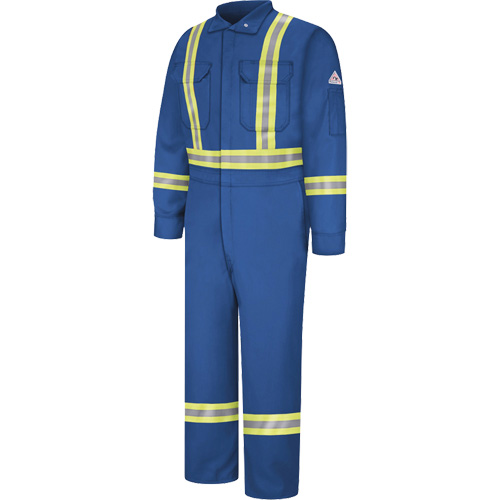 Flame-Resistant Premium Coveralls with Reflective Trim, Size 38, Royal Blue, 12.2 cal/cm² Groupe Belzile Dickner