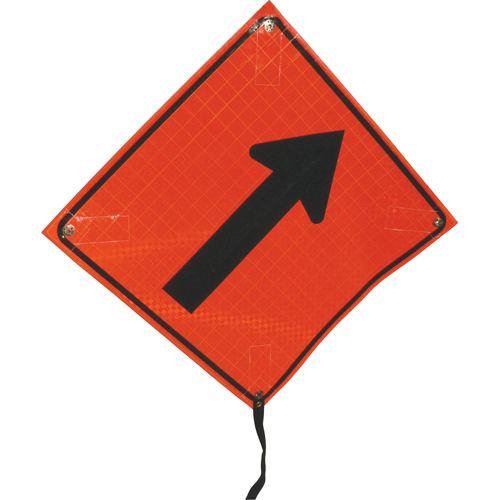 Right Diagonal Arrow Rolled Sign, 24" x 24", Vinyl, Pictogram Groupe Belzile Dickner