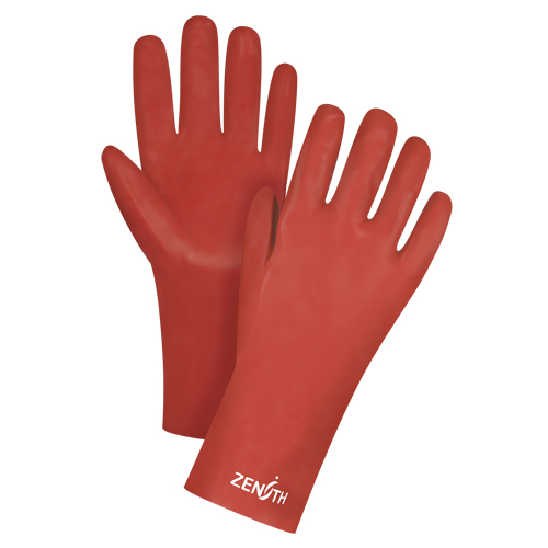 Gants rouges &agrave; fini doux r&eacute;sistants aux produits chimiques, Taille 9, 12" lo, PVC, Doublure en Interlock, 47-mil Groupe Belzile Dickner