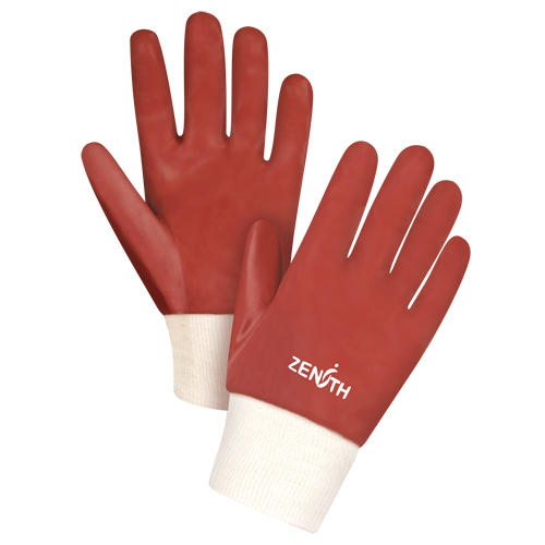 Gants rouges &agrave; fini doux r&eacute;sistants aux produits chimiques, Taille Grand/9, 10" lo, PVC, Doublure en Interlock, 47-mil Groupe Belzile Dickner