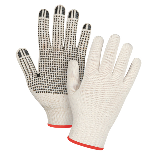 Lightweight Dotted String Knit Gloves, Poly/Cotton, Single Sided, 7 Gauge, Small Groupe Belzile Dickner