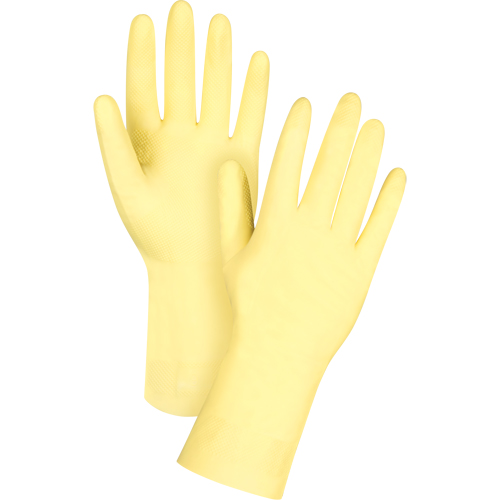 Gants jaune canari de premi&egrave;re qualit&eacute; r&eacute;sistants aux produits chimiques, Taille T-Grand/10, 12" lo, Latex de caoutchouc, Doublure en Ouat&eacute;e, 18 mils Groupe Belzile Dickner
