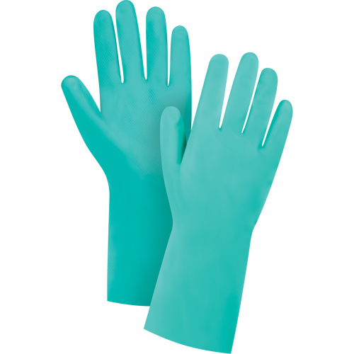 Gants de premi&egrave;re qualit&eacute; &agrave; prise en losange r&eacute;sistants aux produits chimiques, Taille T-Grand/10, 13" lo, Nitrile, Doublure en Ouat&eacute;e, 15 mils Groupe Belzile Dickner