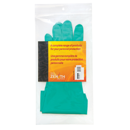 Diamond-Grip Chemical-Resistant Gloves, Size 9, 13" L, Nitrile, Flock-Lined Inner Lining, 13-mil Groupe Belzile Dickner