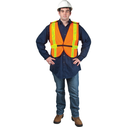Standard-Duty Safety Vest, High Visibility Orange, Large, Polyester Groupe Belzile Dickner