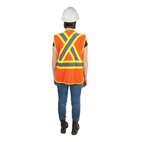 CSA Compliant High Visibility Surveyor Vest, High Visibility Orange, Large, Polyester Groupe Belzile Dickner