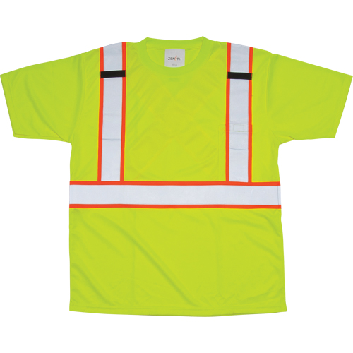 CSA Compliant T-Shirt, Polyester, Medium, High Visibility Lime-Yellow Groupe Belzile Dickner