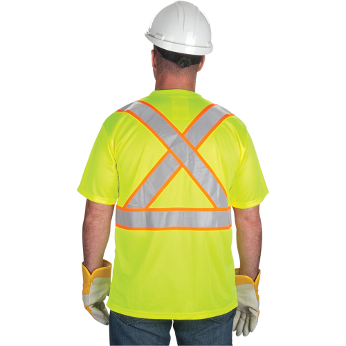CSA Compliant T-Shirt, Polyester, Medium, High Visibility Lime-Yellow Groupe Belzile Dickner