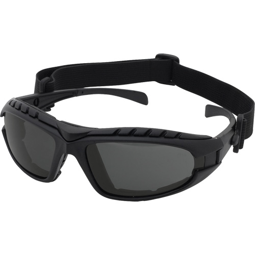 Lunettes de s&eacute;curit&eacute; &agrave; monture noire Dustdevil, Lentille Gris, Antibu&eacute;e/Anti-&eacute;gratignures, ANSI Z87+/R&eacute;pond ou surpasse la norme CSA Z94.3 Groupe Belzile Dickner