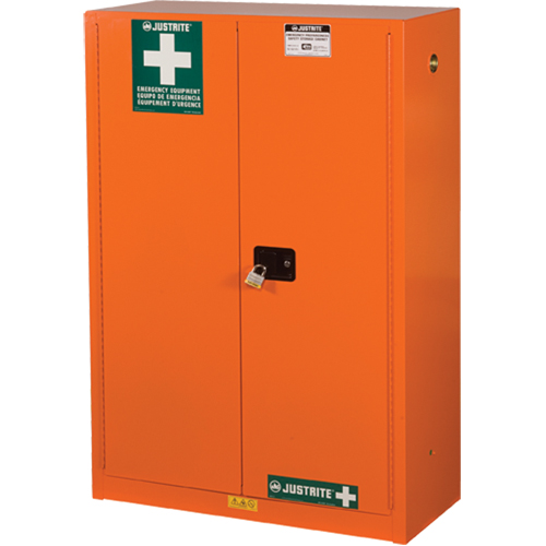 Armoires de rangement pour pr&eacute;paration aux situations d'urgence, Acier, 4 Tablettes, 65" h x 43" la x 18" P, Orange Groupe Belzile Dickner