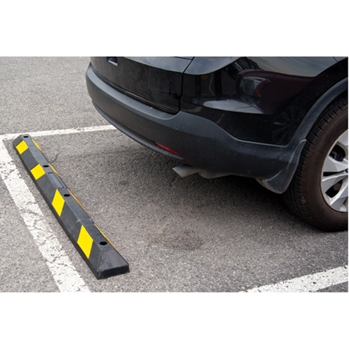 Butoir pour espace de stationnement, Caoutchouc, 6' l, Noir/Jaune Groupe Belzile Dickner