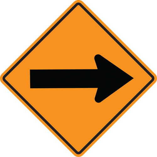 Arrow Roll-Up Temporary Conditions Sign , 24" x 24", Vinyl, Pictogram Groupe Belzile Dickner