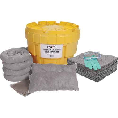 Trousse de d&eacute;versements &agrave; grande capacit&eacute;, Universel, Overpack/Baril de r&eacute;cup&eacute;ration, Absorbance de 20 gal. US Groupe Belzile Dickner