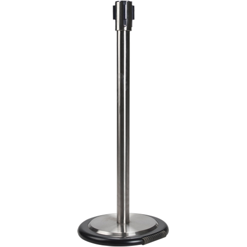 Poteau r&eacute;cepteur pour barri&egrave;res sur pieds pour le contr&ocirc;le des foules avec roues, Hauteur de 35", Acier inoxydable Groupe Belzile Dickner