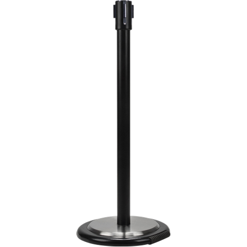 Poteau r&eacute;cepteur pour barri&egrave;res sur pieds pour le contr&ocirc;le des foules avec roues, Hauteur de 35", Noir Groupe Belzile Dickner