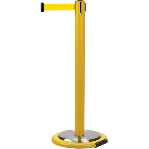 Barri&egrave;res sur pieds pour le contr&ocirc;le des foules, Acier, 35" h, Ruban Jaune, Longueur du ruban 7' Groupe Belzile Dickner
