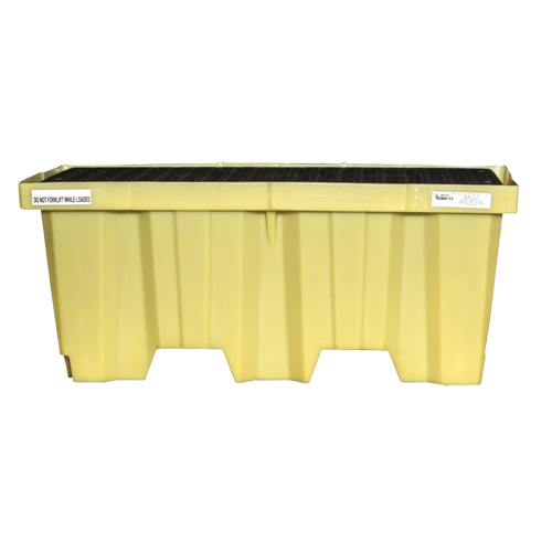 Palettes Poly-Spillpallet emboîtables avec drain pour 2 barils, Capacit&eacute; de d&eacute;versement 66 gal. US, 51" x 26" x 21" Groupe Belzile Dickner