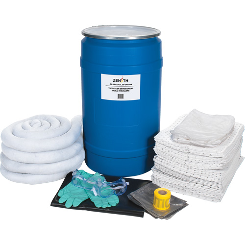 Trousse de lutte contre les d&eacute;versements, Huile seulement, Baril, Absorbance de 30 gal. US Groupe Belzile Dickner