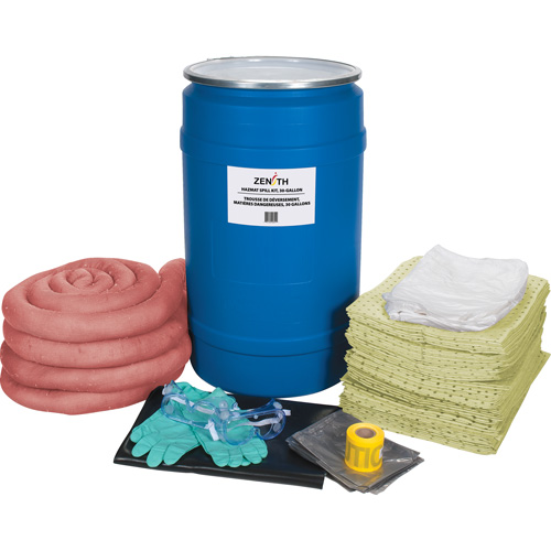 Spill Kit, Hazmat, Drum, 30 US gal. Absorbancy Groupe Belzile Dickner