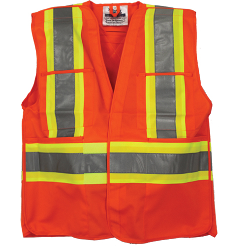 Tear Away Safety Vest, High Visibility Orange, 4X-Large/5X-Large, Polyester Groupe Belzile Dickner