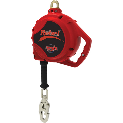 Rebel Self-Retracting Lifeline, 20', Galvanized Steel, Swivel Groupe Belzile Dickner