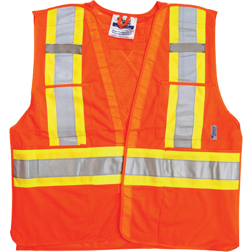 Vestes de s&eacute;curit&eacute; pour la circulation, Orange haute visibilit&eacute;, Grand/T-Grand, Polyester Groupe Belzile Dickner