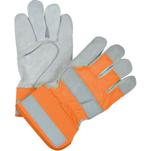 Gants d'ajusteur haute visibilit&eacute; de premi&egrave;re qualit&eacute;, Grand, Paume en Cuir de vache refendu, Doublure en Thinsulate Groupe Belzile Dickner