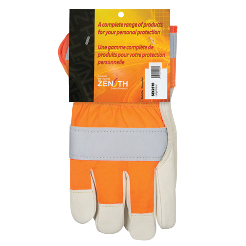 Gants d'ajusteur &agrave; chaleur sup&eacute;rieure orange haute visibilit&eacute;, Grand, Paume en Cuir fleur de vache, Doublure en Thinsulate Groupe Belzile Dickner