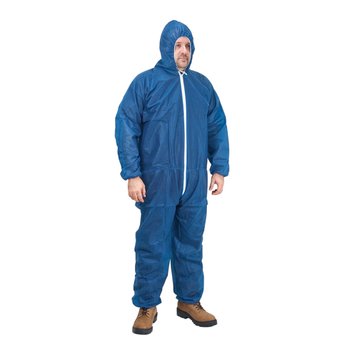 Hooded Coveralls, Medium, Blue, Polypropylene Groupe Belzile Dickner