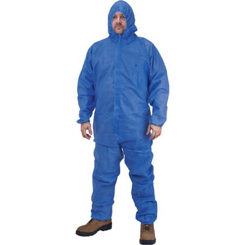 Hooded Coveralls, 2X-Large, Blue, SMS Groupe Belzile Dickner