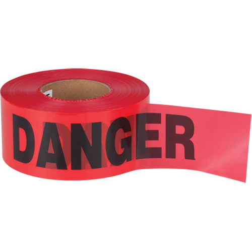 Ruban pour barricade Danger, Bilingue, 3" la x 1000' lo, 1,5 mil, Noir/rouge Groupe Belzile Dickner