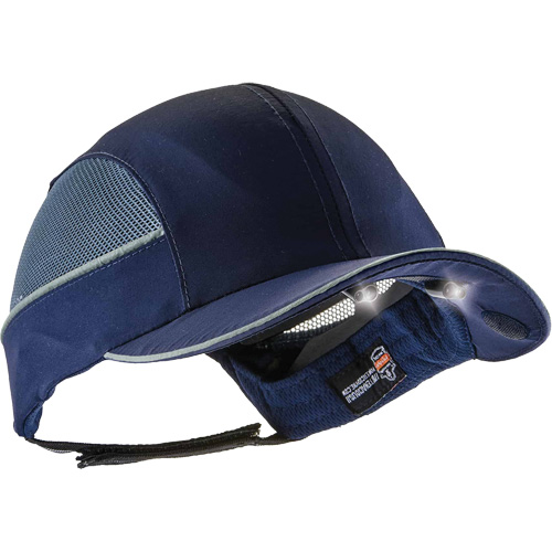 Skullerz&reg; 8960 Long Brim Bump Cap with LED Lighting, Navy Blue Groupe Belzile Dickner