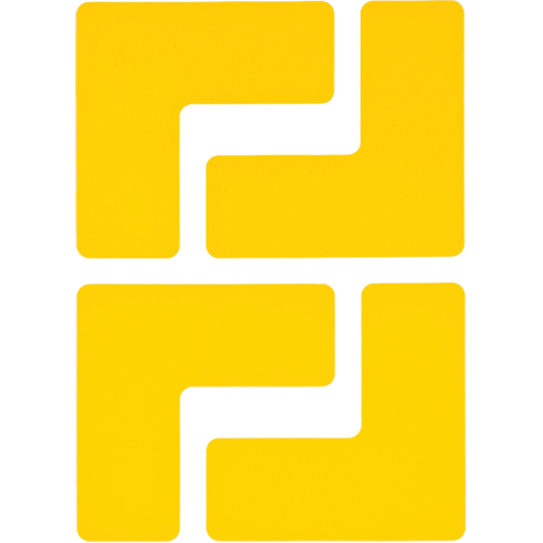 Floor Corner Marks, L, 5" L x 2" W, Yellow, Polyester Groupe Belzile Dickner