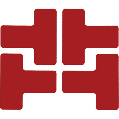 Floor Corner Marks, T, 5" L x 2" W, Red, Polyester Groupe Belzile Dickner