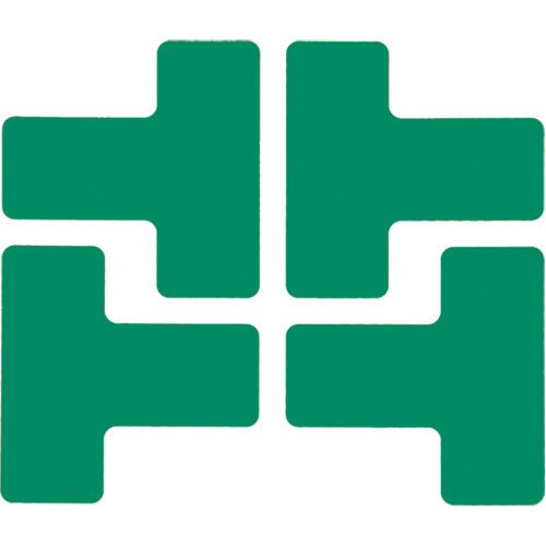 Floor Corner Marks, T, 5" L x 2" W, Green, Polyester Groupe Belzile Dickner