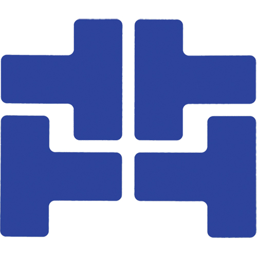 Floor Corner Marks, T, 5" L x 2" W, Blue, Polyester Groupe Belzile Dickner