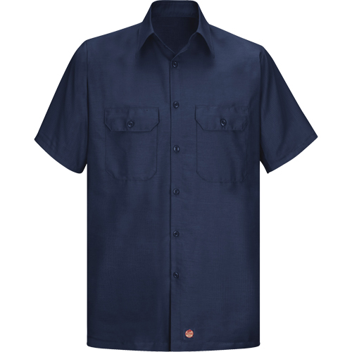 Chemise &agrave; manches courtes en tissu ind&eacute;chirable, Hommes, Grand (grande taille), Bleu marine Groupe Belzile Dickner