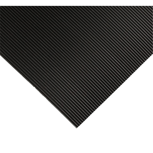 Tapis ondul&eacute; pour tableau de contr&ocirc;le no 702, 3' la x 10' lo, 1/4" &eacute;paisseur, Noir, PVC Groupe Belzile Dickner