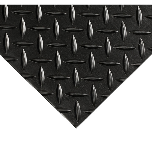 Tapis Diamond-Plate pour tableau de contr&ocirc;le no 701, 4' la x 10' lo, 1/4" &eacute;paisseur, Noir, PVC Groupe Belzile Dickner
