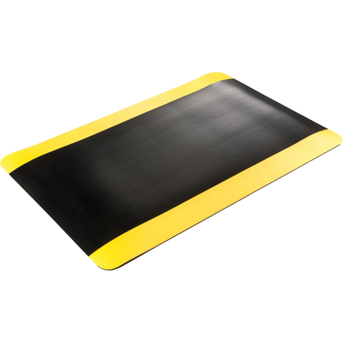 Tapis tr&egrave;s robuste pour panneau de contr&ocirc;le No 720, Ondul&eacute;, 3' x 10' x 5/8", Noir/Jaune, PVC Groupe Belzile Dickner