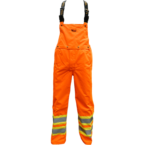 Pantalon de s&eacute;curit&eacute; Journeyman d&eacute;tachable &agrave; bavette, Polyester, Petit, Orange haute visibilit&eacute; Groupe Belzile Dickner