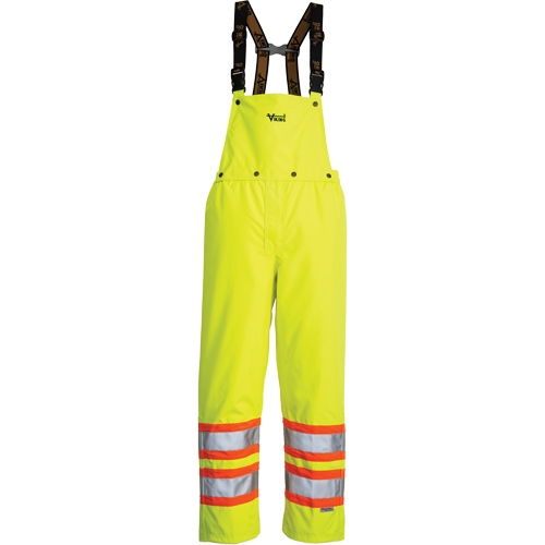 Pantalon de s&eacute;curit&eacute; Journeyman d&eacute;tachable &agrave; bavette, Polyester, Petit, Jaune lime haute visibilit&eacute; Groupe Belzile Dickner