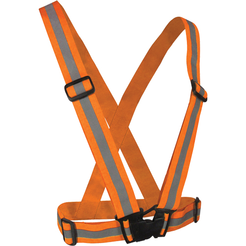 Elastic Safety Harness, High Visibility Orange, Silver Reflective Colour, One Size Groupe Belzile Dickner