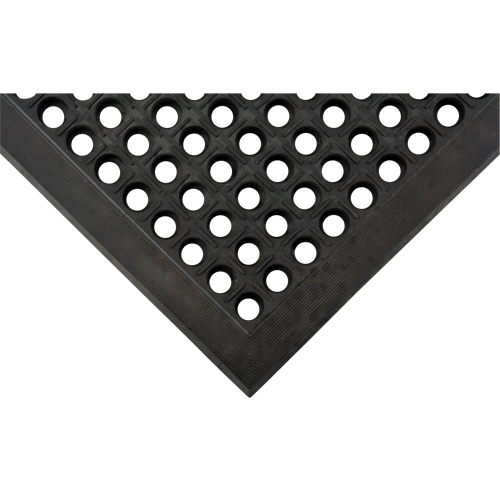 Tapis antifatigue, &agrave; fentes, 3' x 5' x 7/8", Noir, Caoutchouc naturel Groupe Belzile Dickner