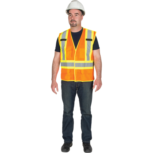 Veste de s&eacute;curit&eacute; d&eacute;tachable en cinq points de premi&egrave;re qualit&eacute;, Orange haute visibilit&eacute;, Grand/T-Grand, Polyester Groupe Belzile Dickner