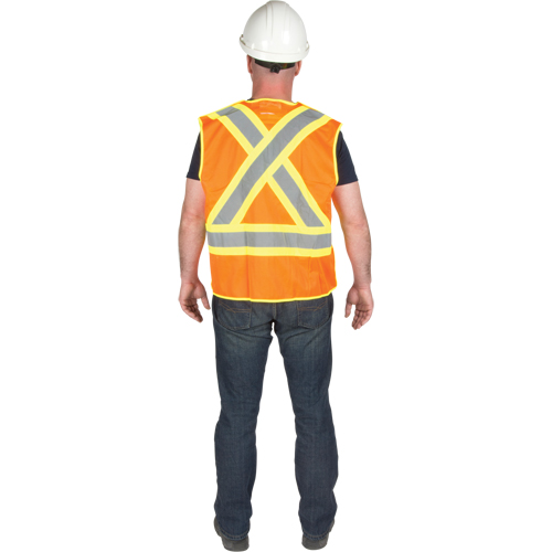 Veste de s&eacute;curit&eacute; d&eacute;tachable en cinq points de premi&egrave;re qualit&eacute;, Orange haute visibilit&eacute;, Grand/T-Grand, Polyester Groupe Belzile Dickner