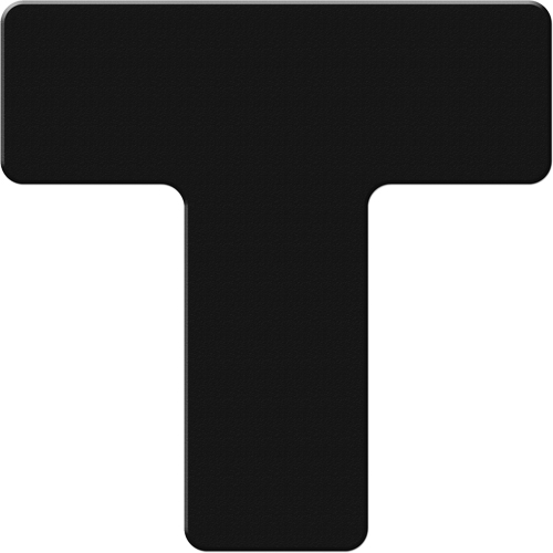 Armor Stripe Lean/5S Markers, T, 6" L x 6" W, Black, Plastic Groupe Belzile Dickner