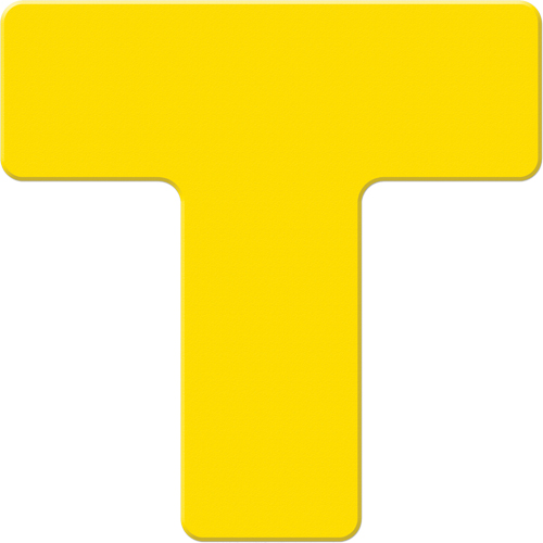 Armor Stripe Lean/5S Markers, T, 6" L x 6" W, Yellow, Plastic Groupe Belzile Dickner