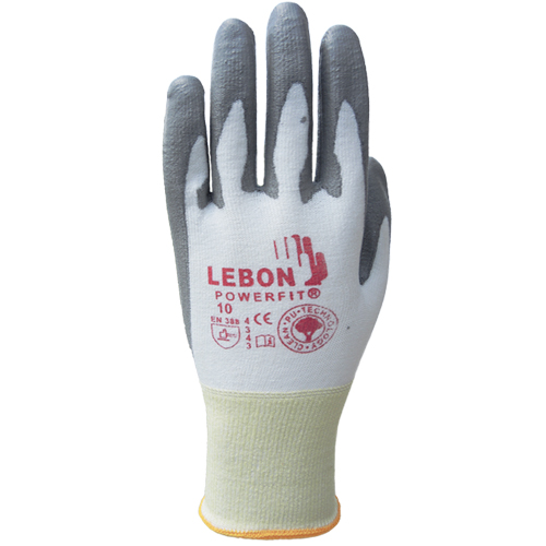 Gants r&eacute;sistants &agrave; la coupe PowerFit Lebon, Taille T-petit/6, Calibre 13, Rev&ecirc;tement Polyur&eacute;thane, Enveloppe en Poly&eacute;thyl&egrave;ne, ASTM ANSI niveau A2/EN 388 niveau B Groupe Belzile Dickner