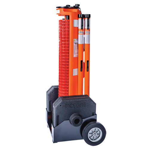 Wheeled Barrier, 50' L, Plastic, Orange Groupe Belzile Dickner